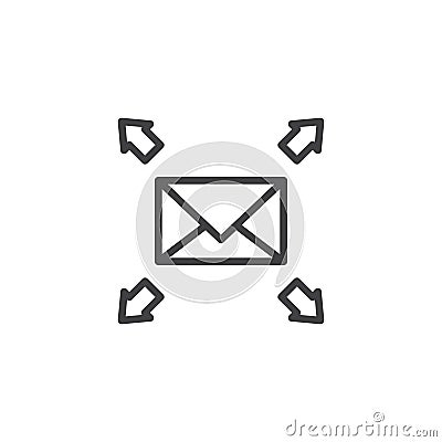 Send mail outline icon Vector Illustration