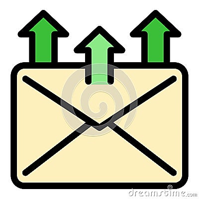Send mail request icon color outline vector Vector Illustration