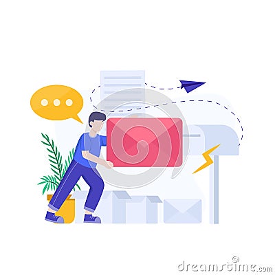 Send messege, message sent conceptual design ilustration vector Vector Illustration