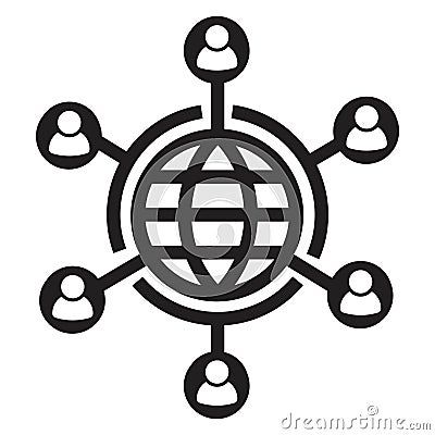 Global networking icon vector, connection symbol Vector Illustration