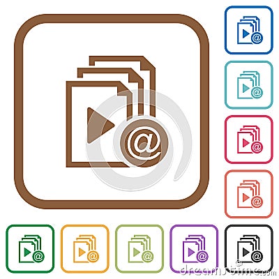 Send playlist via email simple icons Stock Photo