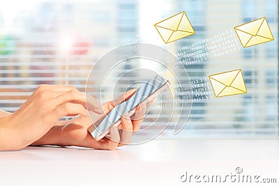 Send SMS message Stock Photo