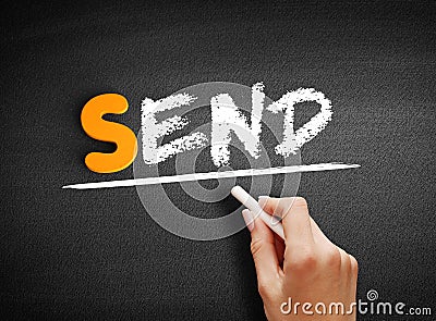 Send text on blackboard Stock Photo