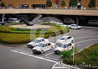 Traffic at downtown in Sendai, Japan Editorial Stock Photo