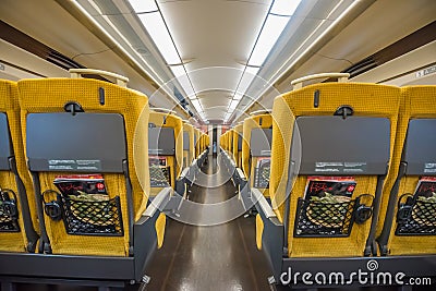 Seat of E6 Series Shinkansen Editorial Stock Photo