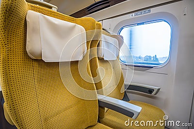 Seat of E6 Series Shinkansen Editorial Stock Photo