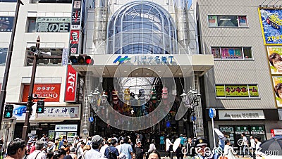 Sendai Tanabata Matsuri festival, elaborate elegant colorful paper and bamboo decorations Editorial Stock Photo