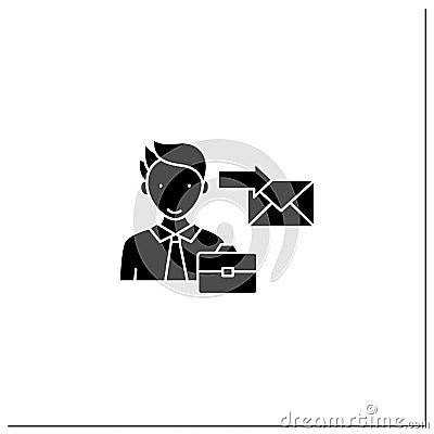 Sender glyph icon Vector Illustration