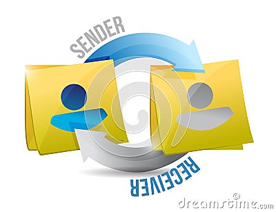 Sender and receiver cycle illustration Cartoon Illustration