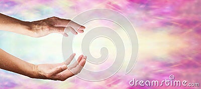 Sending Distant Healing Energy website banner Stock Photo