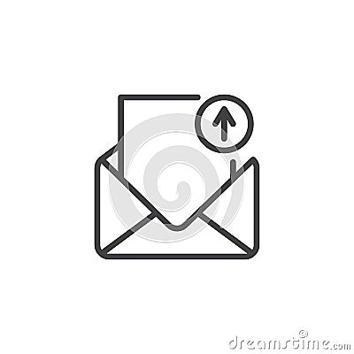 Sending email, envelope outline icon Vector Illustration