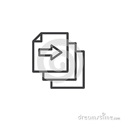 Sending file document outline icon Vector Illustration