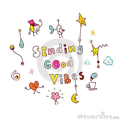 Sending good vibes Vector Illustration