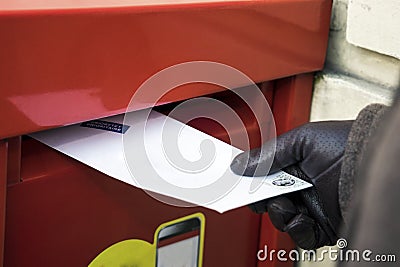 Sending a letter. Editorial Stock Photo