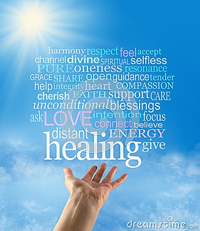 Sending out beautiful healing intention Stock Photo