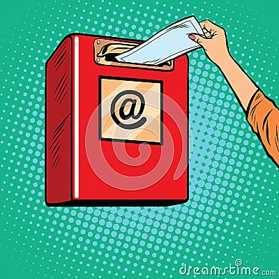 Sending paper letters Inbox Vector Illustration