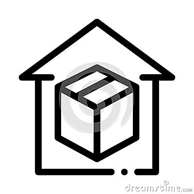 Sending parcel icon vector outline illustration Vector Illustration