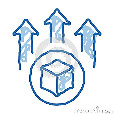 sending parcel doodle icon hand drawn illustration Vector Illustration