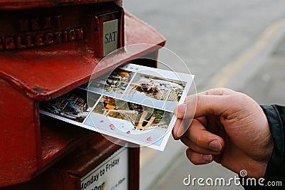 Sending a postcard Editorial Stock Photo