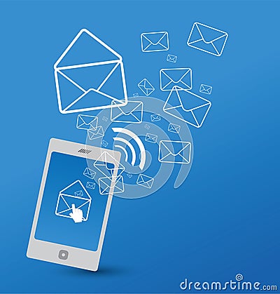 Sending SMS Vector Illustration