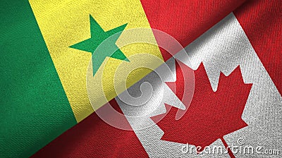 Senegal and Canada two flags textile cloth, fabric texture Stock Photo