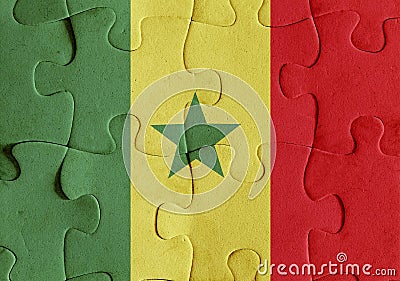 Senegal flag puzzle Stock Photo