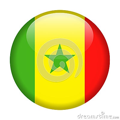 Senegal Flag Vector Round Icon Stock Photo