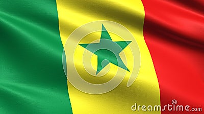 Senegal flag, with waving fabric texture Stock Photo