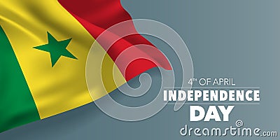 Senegal independence day greeting card, banner with template text vector illustration Vector Illustration