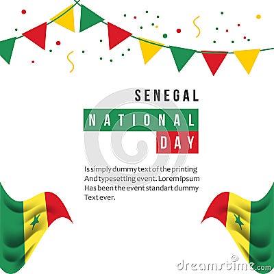 Senegal National Day Vector Template Design Illustration Vector Illustration