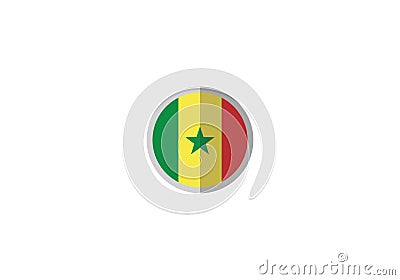 Senegal national flag circle shape Vector Illustration