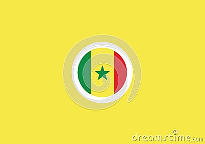 Senegal national flag circle shape Vector Illustration