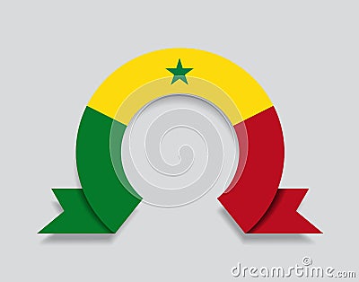 Senegalese flag rounded abstract background. Vector illustration. Vector Illustration