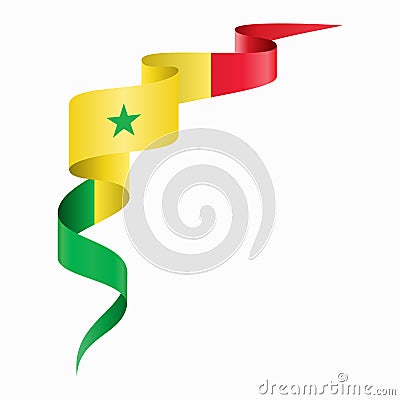 Senegalese flag wavy abstract background. Vector illustration. Vector Illustration