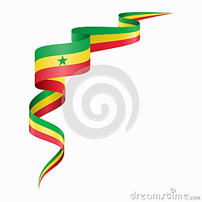 Senegalese flag wavy abstract background. Vector illustration. Vector Illustration