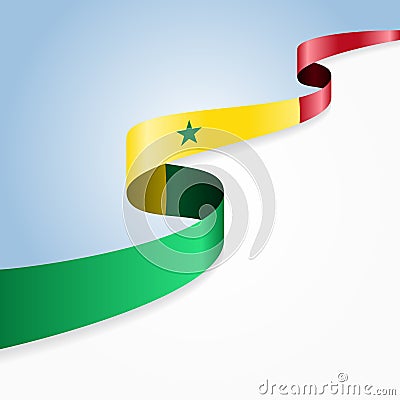 Senegalese flag wavy abstract background. Vector illustration. Vector Illustration