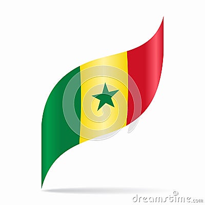 Senegalese flag wavy abstract background. Vector illustration Cartoon Illustration