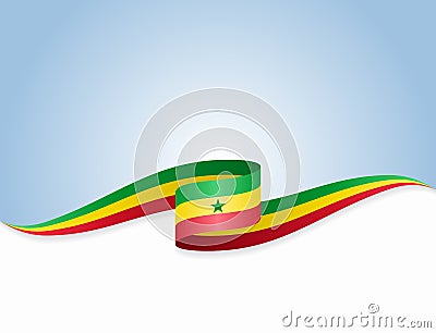 Senegalese flag wavy abstract background. Vector illustration. Vector Illustration