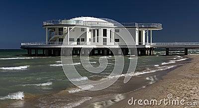 Senigallia â€“ Rotonda a Mare is a structure overlooking the sea built with a shell shape in liberty style Stock Photo