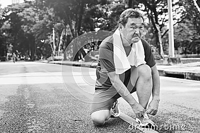 Senior Adult Jogging Running Exercise Sport Activity Concept Stock Photo