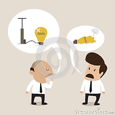 Senior advisor suggest employee to manage problem Vector Illustration