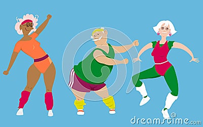 Senior aerobics group Vector Illustration