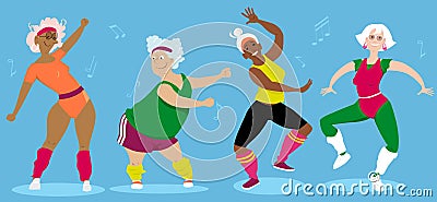 Senior aerobics Vector Illustration