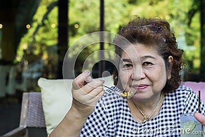 Senior asia woman Stock Photo