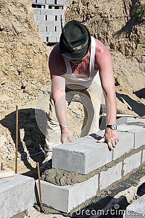 Senior builder Stock Photo