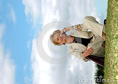 Senior business woman outdoors Stock Photo
