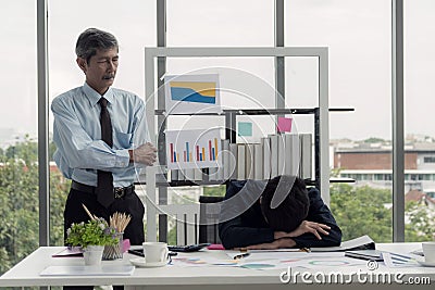 Senior businessman and junior in the office Stock Photo