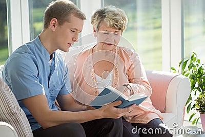 Senior care assistant Stock Photo