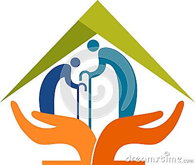 Senior citizen care logo Vector Illustration