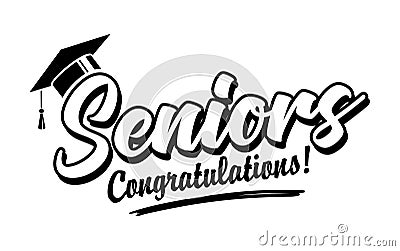 Senior class congratulation graduates Vector Illustration